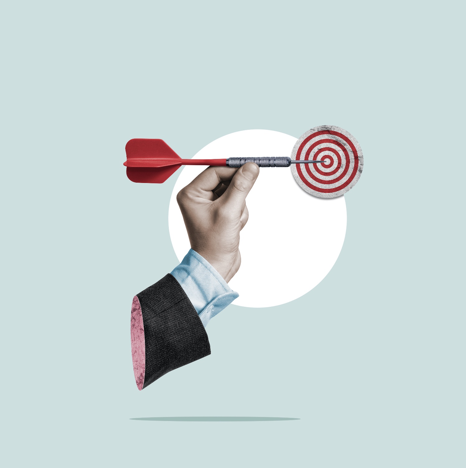 Karin - Postert - a hand holding a dart in the center of a target a hand holding a dart in the center of a target